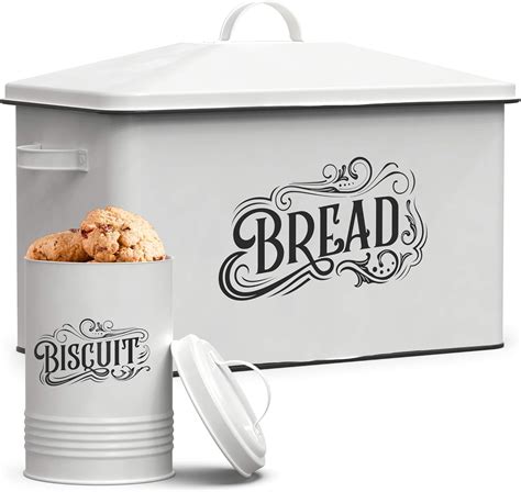 kitchen bread box metal white|extra large metal bread box.